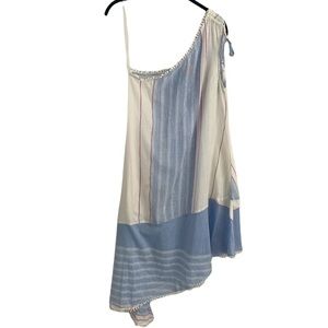 NWT Red carter one shoulder striped dress blue